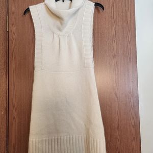 Stunning Jamison Sleeveless Cowlneck 100%  Cashmere Sweater XS Ivory NWOT  SOFT